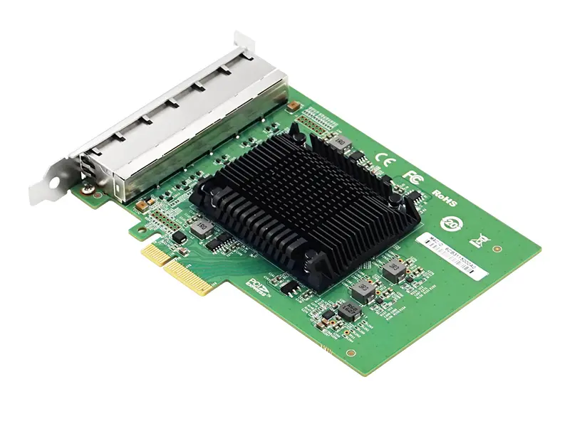 PCI-e Intel Server Adapter Intel I350AM4,  6 Copper Port 1Gbps - photo