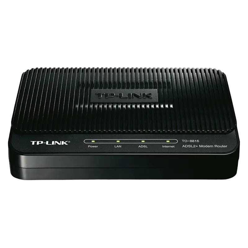 ADSL Модем TP-LINK TD-8816, ADSL/ADSL2/ADSL2 + до 24 Мбит/с, Чёрный - photo