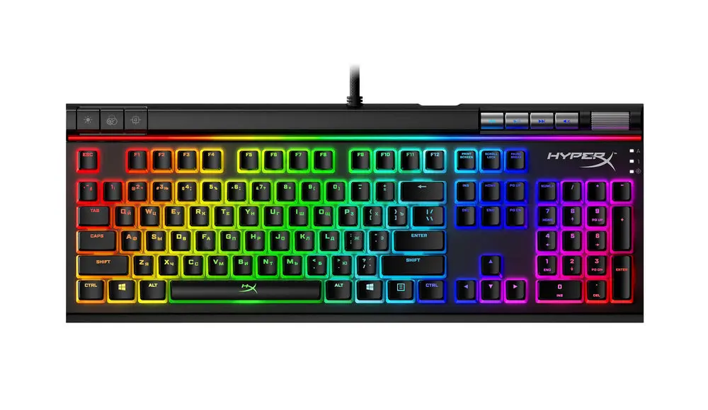 Gaming Keyboard HyperX Alloy Elite 2, Mechanical, Media keys, Steel frame, USB 2.0 pass-through,RGB - photo