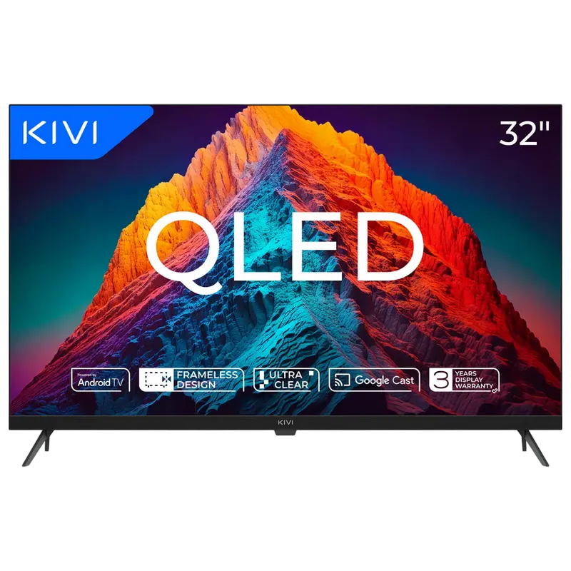 32" QLED SMART TV KIVI 32F770QB, 1920x1080 FHD, Android TV, Negru - photo