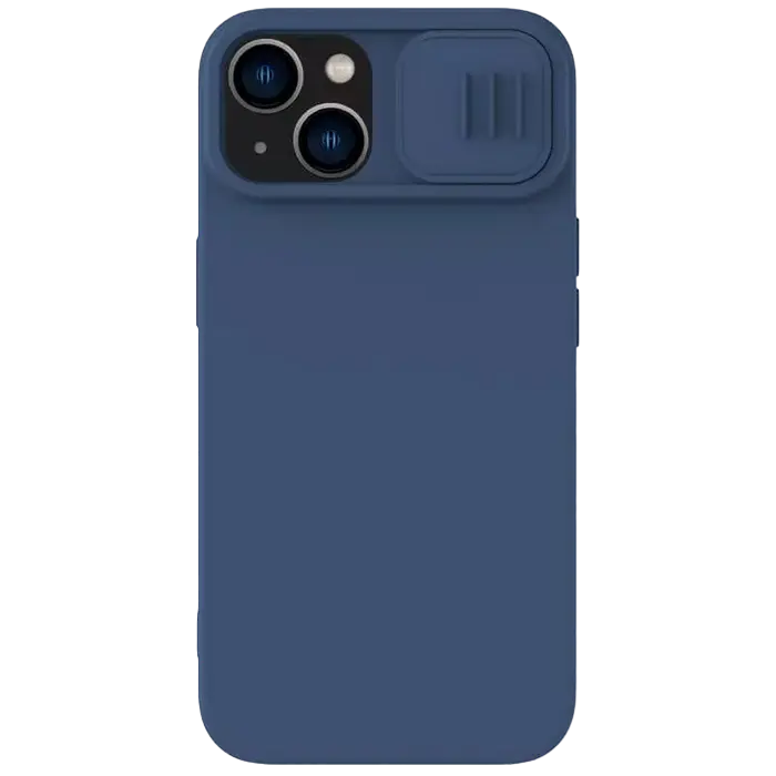 Чехол Nillkin iPhone 15 Plus, CamShield Silky Silicone, Темно-синий - photo