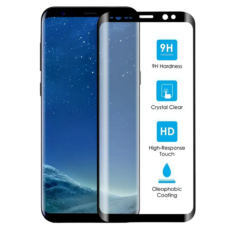 Защитное стекло Cellularline Tempered Glass - Samsung Galaxy S9+, Чёрный - photo