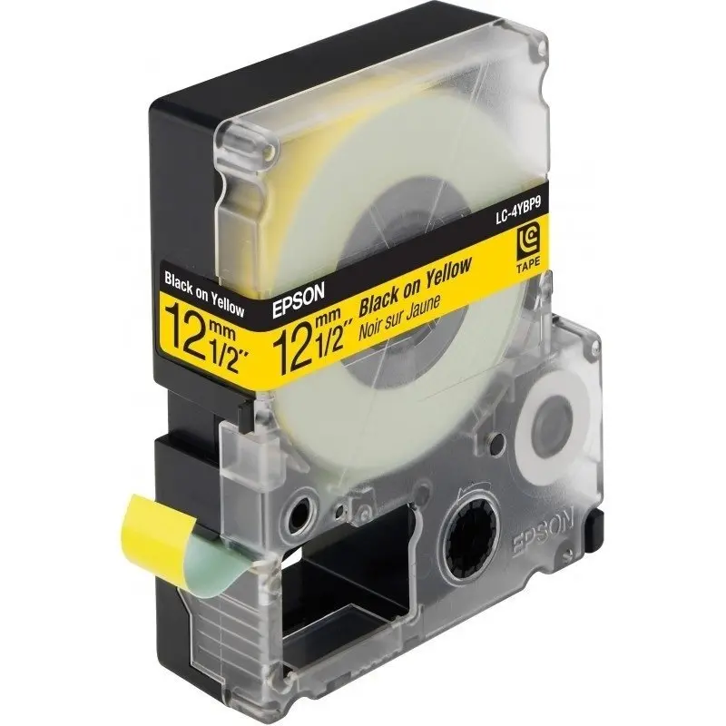 Tape Cartridge EPSON LK4YBP; 12mm/9m Pastel, Black/Yellow, C53S654008 - photo
