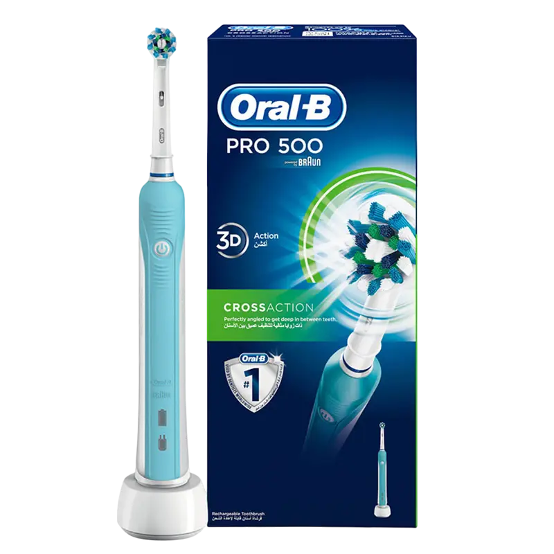 Электрическая зубная щетка Oral-B PRO 500 3D, Белый Синий - photo