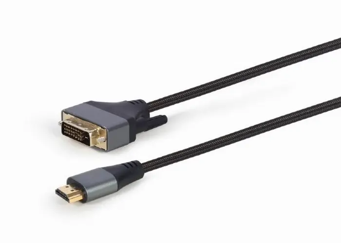 Видеоадаптер Cablexpert CC-HDMI-DVI-4K-6, HDMI (M) - DVI-I (M), 1,8м, Чёрный - photo