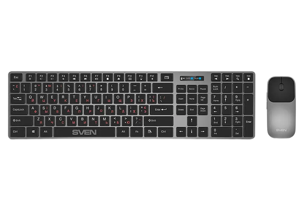 Set Tastatură + Mouse SVEN KB-C3000W, Fără fir, Negru - photo