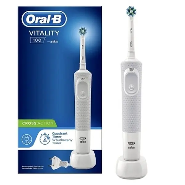 Электрическая зубная щетка BRAUN Vitality 100 Cross Action, Белый - photo