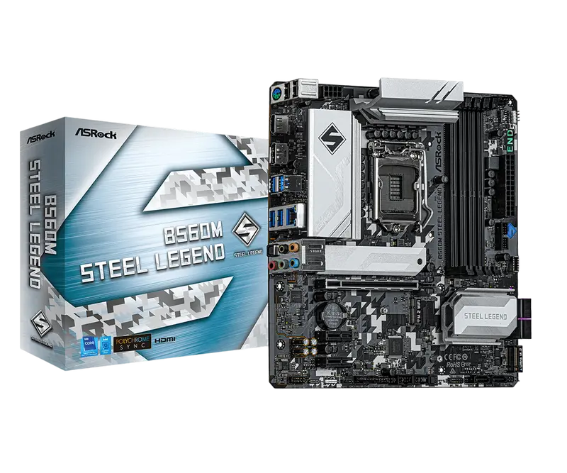 Материнская плата ASRock B560M Steel Legend, LGA1200, Intel B560, Micro-ATX - photo