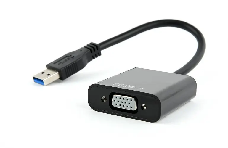 Adaptor Video Cablexpert AB-U3M-VGAF-01, USB - VGA D-Sub (F), 0,15m, Negru - photo