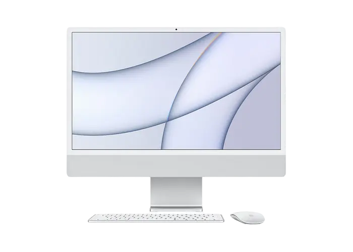 Моноблок Apple iMac A2438, 24", M1 with 8-core CPU and 8-core GPU, 8Гб/256Гб, macOS Big Sur, Серебристый - photo