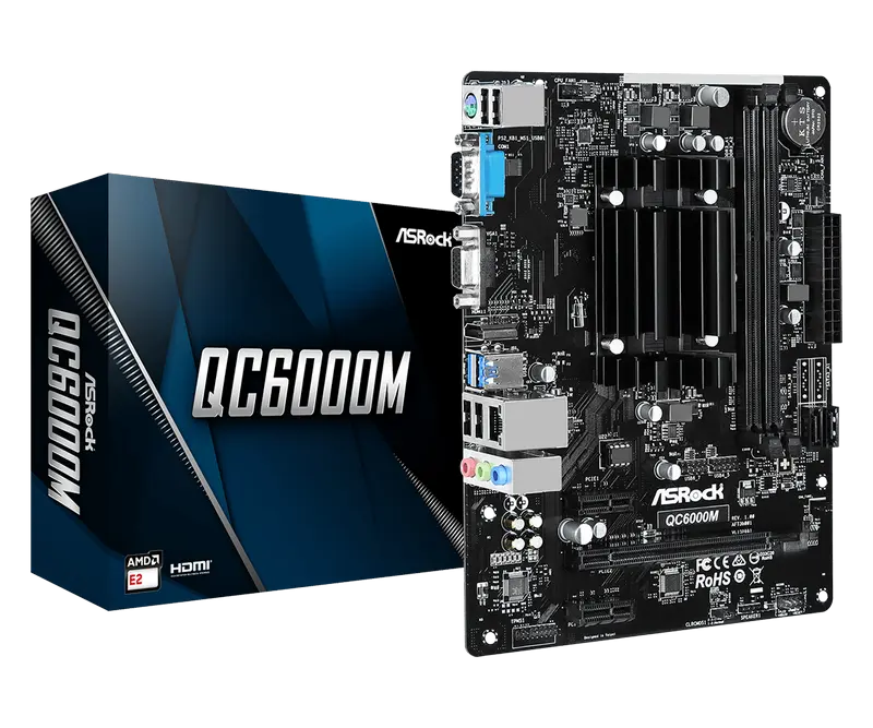 Материнская плата ASRock QC6000M, AMD SoC Platform, Micro-ATX - photo