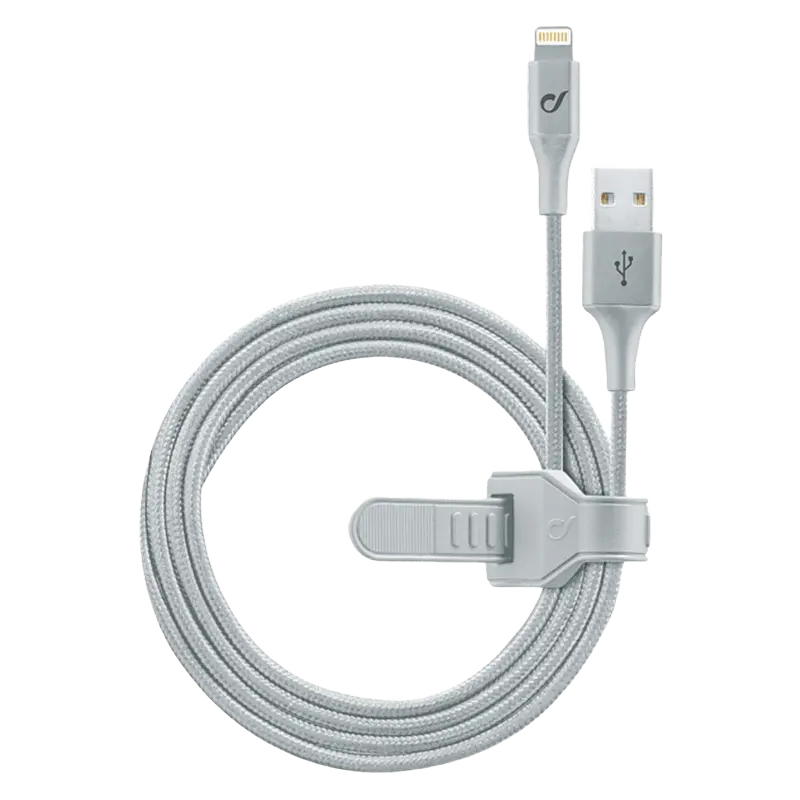 Cablu încărcare și sincronizare Cellularline Satellite MFI, USB Type-A/Lightning, 1m, Argintiu - photo