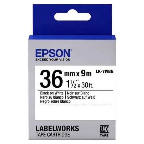 Cartuş de bandă Epson LK-7WBN, 36 mm x 9 m - photo