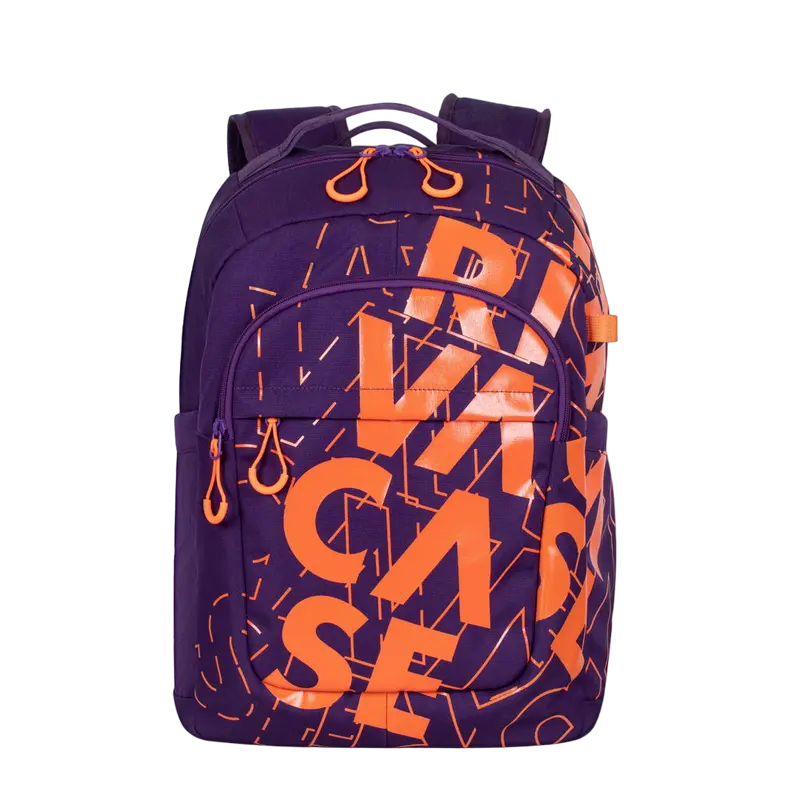 Повседневный рюкзак RivaCase Heide, 15.6", Полиэстер, Фиолетовый/Оранжевый - photo