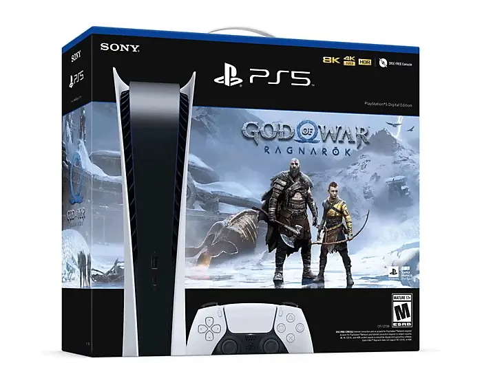 Consolă de jocuri SONY PlayStation 5 Digital Edition, Alb, "God of War Ragnarök" - photo
