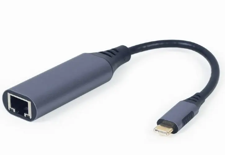 Adaptor USB Cablexpert A-USB3C-LAN-01, USB Type-C (M) - , 0,15m, Gri - photo