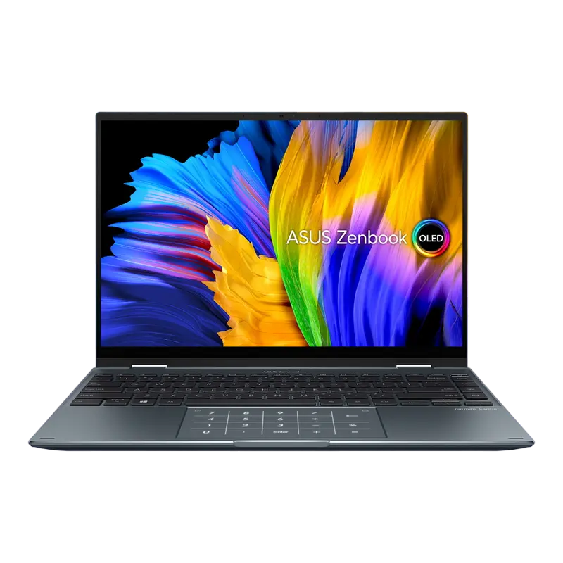 Laptop 14" ASUS Zenbook 14 Flip OLED UP5401EA, Pine Grey, Intel Core i5-1135G7, 8GB/256GB, Fără SO - photo