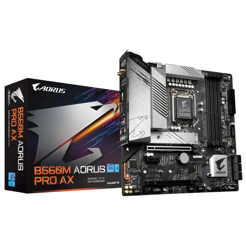 Материнская плата Gigabyte B560M AORUS PRO AX, LGA1200, Intel B560, Micro-ATX - photo