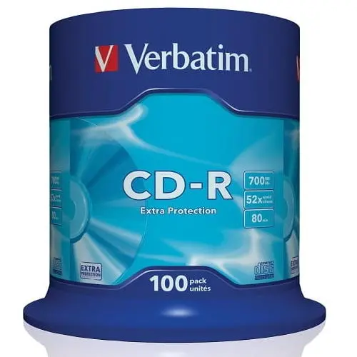 CD-R 100*Cake, Verbatim, 700MB, 52x, Extra protection - photo