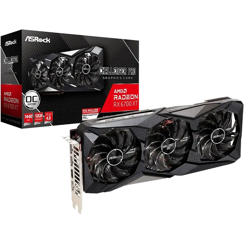 Видеокарта ASRock Radeon RX 6700 XT Challenger Pro 12G OC, 12ГБ GDDR6 192бит - photo