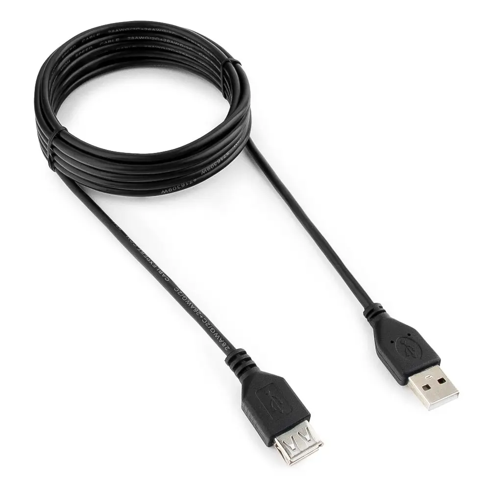 Cablu încărcare și sincronizare Cablexpert CCP-USB2-AMAF-10, USB Type-A/USB Type-A (F), 3m, Negru