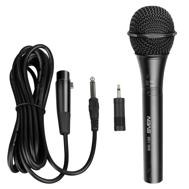 Microfon Karaoke SVEN MK-100, Cu fir, Negru - photo