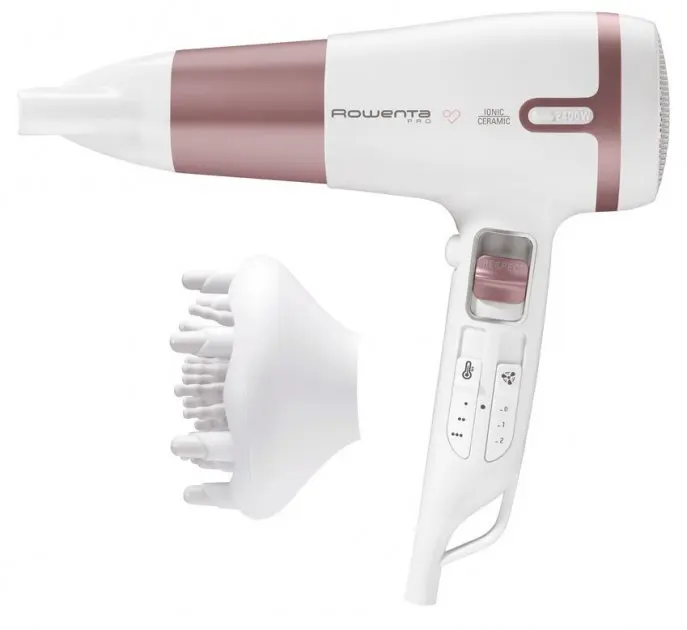 Фен Rowenta Premium Care Pro CV7461F0, 2400Вт, Белый | Розовый - photo