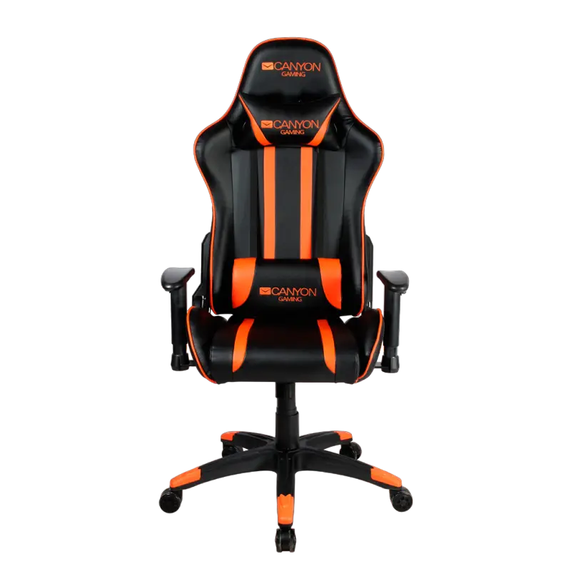 Игровое кресло Canyon Fobos, Искусственная кожа, Чёрный/Оранжевый - photo