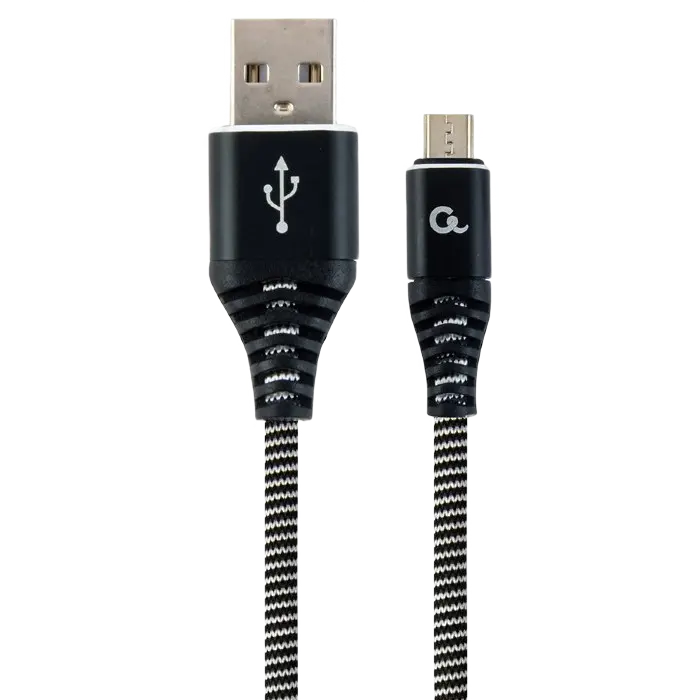 Кабель для зарядки и синхронизации Cablexpert CC-USB2B-AMmBM-1M-BW, USB Type-A/micro-USB, 1м, Чёрный - photo