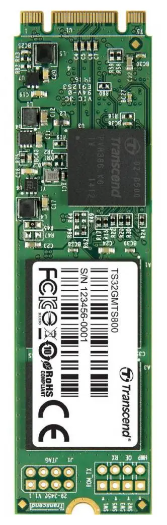 .M.2 SATA SSD    32GB Transcend "TS32GMTS800S" [80mm, R/W:500/450MB/s, 70K/75K IOPS, SM2246EN, MLC] - photo