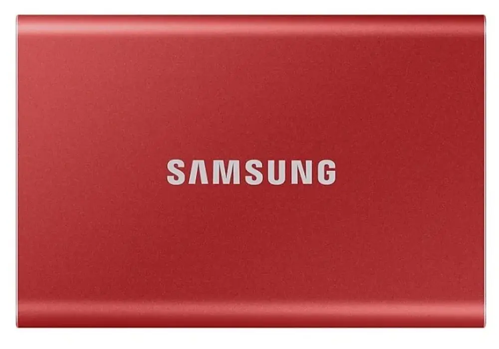2.0TB Samsung Portable SSD T7 Red, USB-C 3.1 (85x57x8mm, 58g, R/W:1050/1000MB/s) - photo