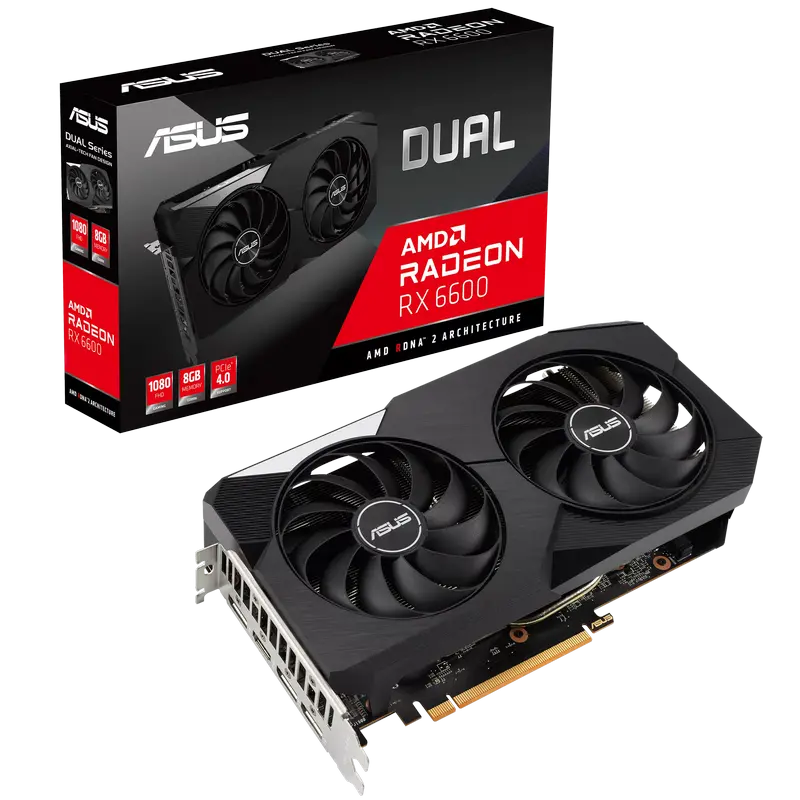 Placă Video ASUS DUAL-RX6600-8G,  8GB GDDR6 128bit - photo