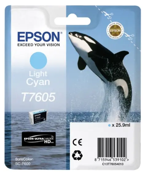 Картридж чернильный Epson T760, 26мл, Светло-Голубой - photo