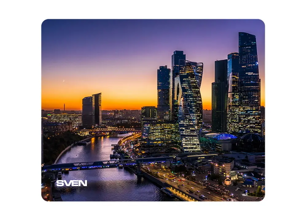 Mouse Pad SVEN MP-03 City, 220 x 180 x2 mm, Fabric surface, Rubbered non-slip bottom, Picture - photo