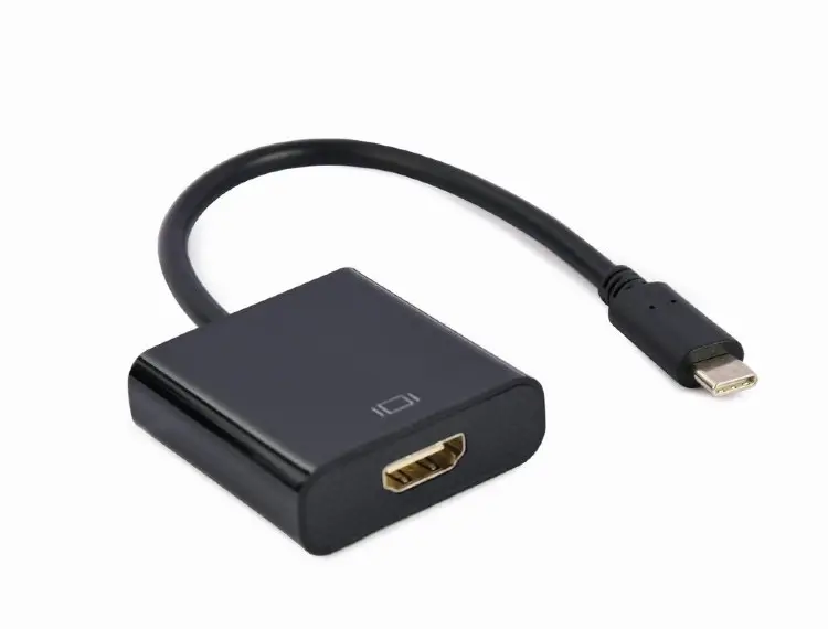 Видеокабель Cablexpert A-CM-HDMIF-03, USB 3.1 Type-C (M) - HDMI (F), 0,15 м, Чёрный - photo