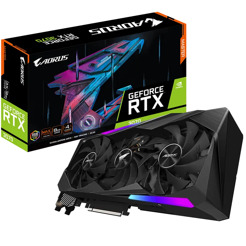 Видеокарта Gigabyte GV-N3070AORUS M-8GD,  8GB GDDR6 256бит - photo