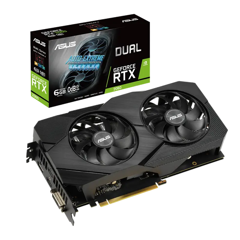 Placă Video ASUS DUAL-RTX2060-O6G-EVO,  6GB GDDR6 192bit - photo