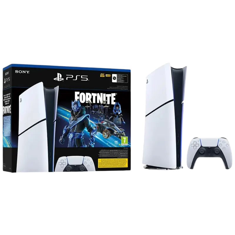 Consolă de jocuri SONY PlayStation 5 Slim Digital Edition 1TB + Fortnite, Alb - photo