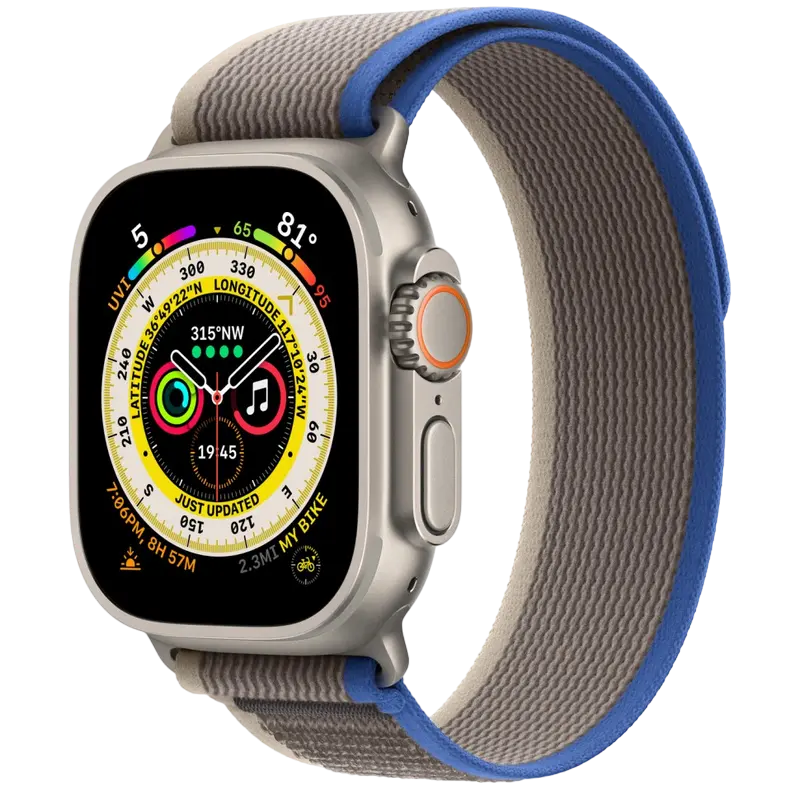 Ceas inteligent Apple Watch Ultra, 49mm, Gri | Albastru - photo