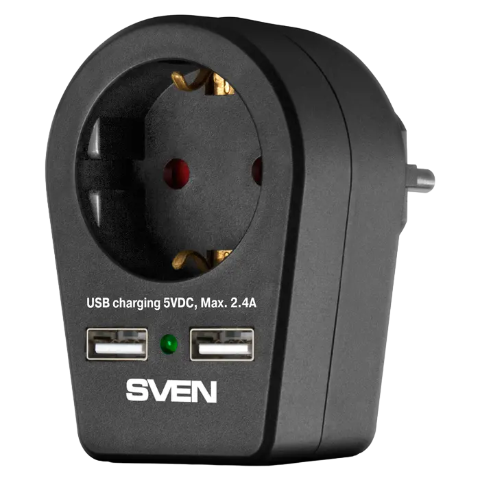 Prelungitor electric SVEN SF-S1U, 1 Prize, Negru - photo