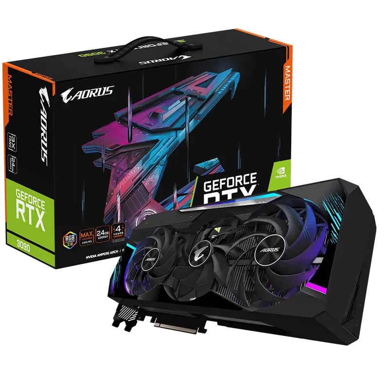 Видеокарта Gigabyte GV-N3090AORUS M-24GD, 24 ГБ GDDR6X 384бит - photo