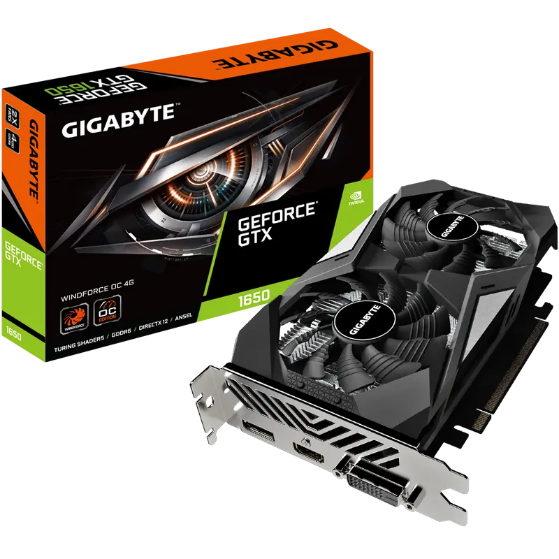 Видеокарта Gigabyte GV-N1656WF2OC-4GD,  4ГБ GDDR6 128бит - photo