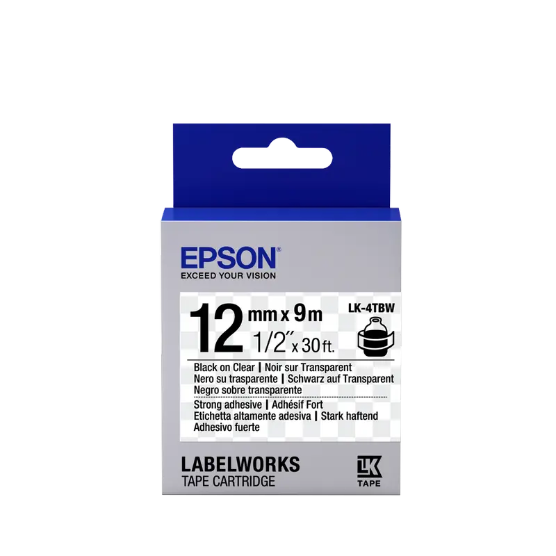  Epson LK4TBW, 12 mm x 9 m - photo