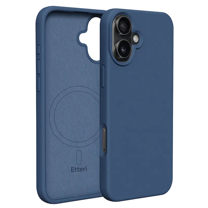 Чехол Etteri Silicone Mag case для iPhone 16, Темно-синий - photo