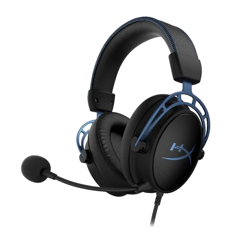 Căști gaming HyperX Cloud Alpha S, Wireless/Cu fir, Negru / Albastru - photo