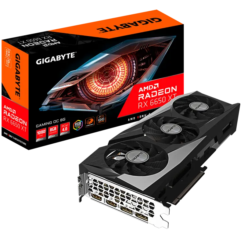 Видеокарта Gigabyte GV-R665XTGAMING OC-8GD,  8GB GDDR6 128бит - photo