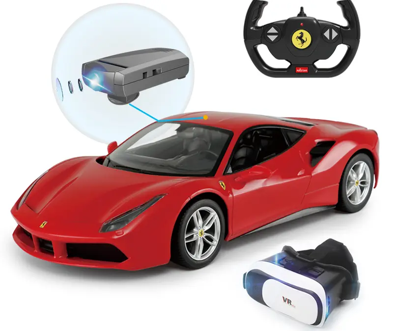 Радиоуправляемая игрушка Rastar Ferrari 488 GTB & VR Glasses, 1:14, Красный (79800/75600) - photo