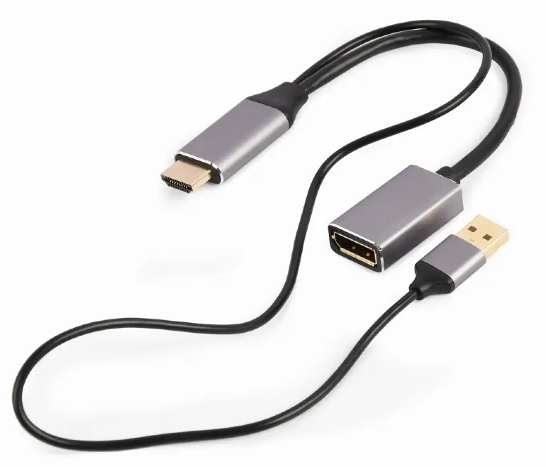 Переходник Cablexpert A-HDMIM-DPF-02, HDMI (M) - DisplayPort (M), 0.1 м, Чёрный - photo