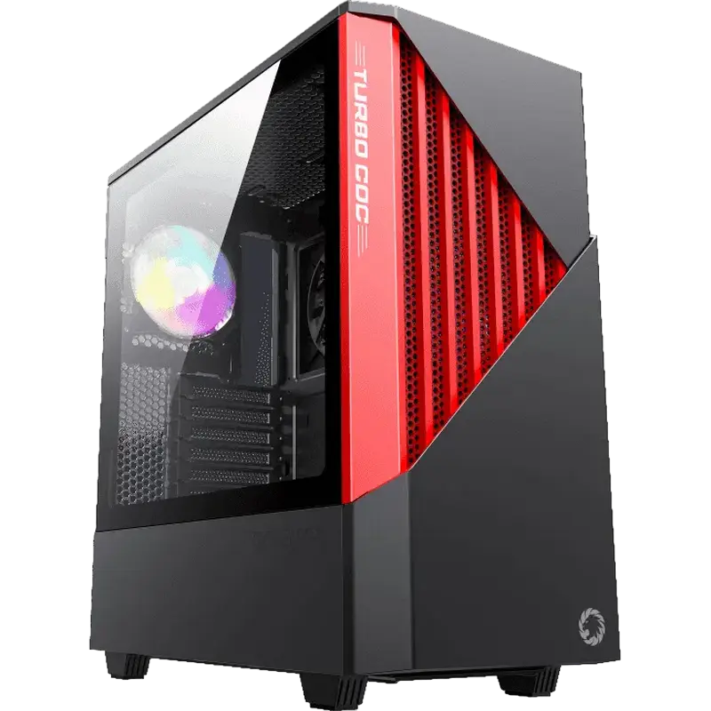 Компьютерный корпус Gamemax Contac COC, Midi-Tower, Без блока питания, Черный | Красный - photo