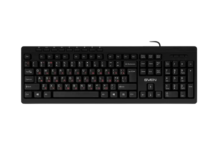 Клавиатура SVEN KB-C3010, Проводное, Чёрный - photo